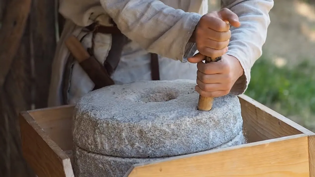 Traditional stone grinding process